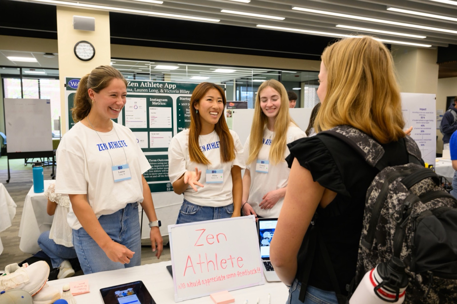 Students showing their venture to visitors at the W&L Entrepreneurship Summit